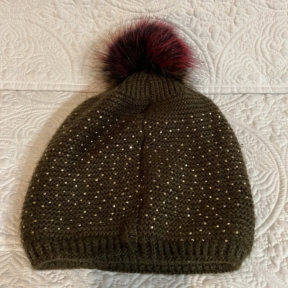 YES/NO sequin beanie‎ with pom pom